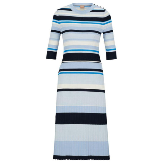 Ribbed-knit dress with button trim