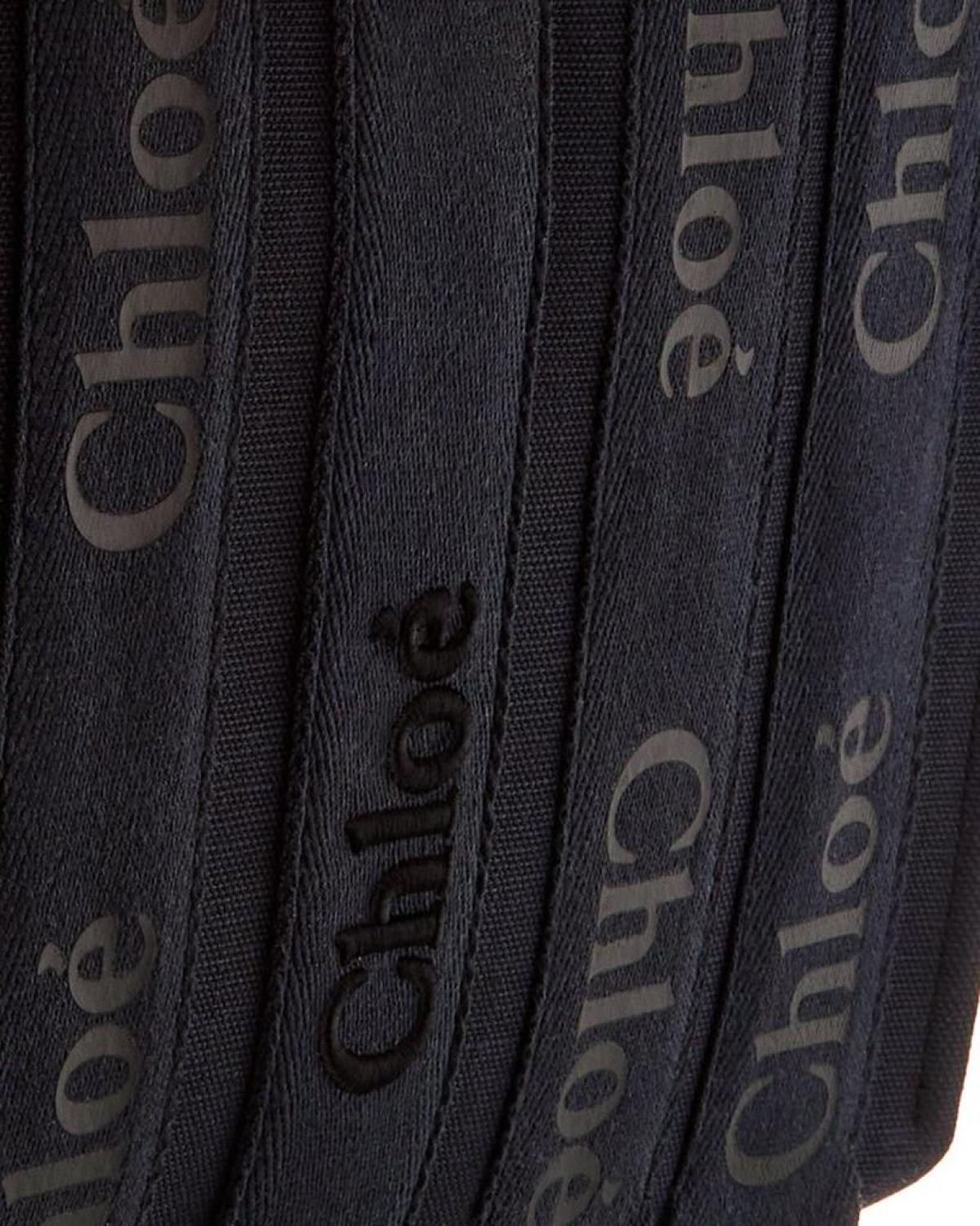 Chloé Woody Medium Canvas & Leather Tote