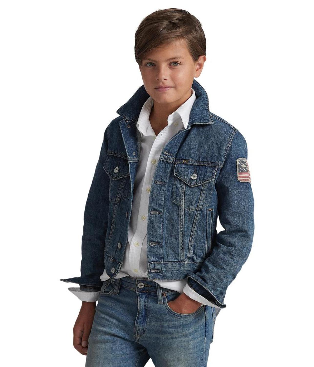 Cotton Denim Trucker Jacket (Big Kids)