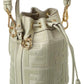 FENDI Mon Tresor Mini FF Canvas & Leather Bucket Bag