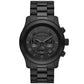 Unisex Runway Chronograph Black Stainless Steel Bracelet Watch, 45mm