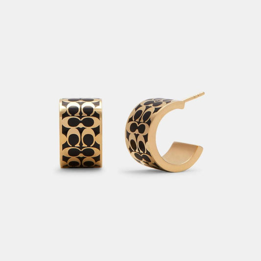 Coach Outlet Signature Huggie Earrings