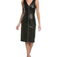 Michael Kors Collection Front Zip Leather Sheath Dress