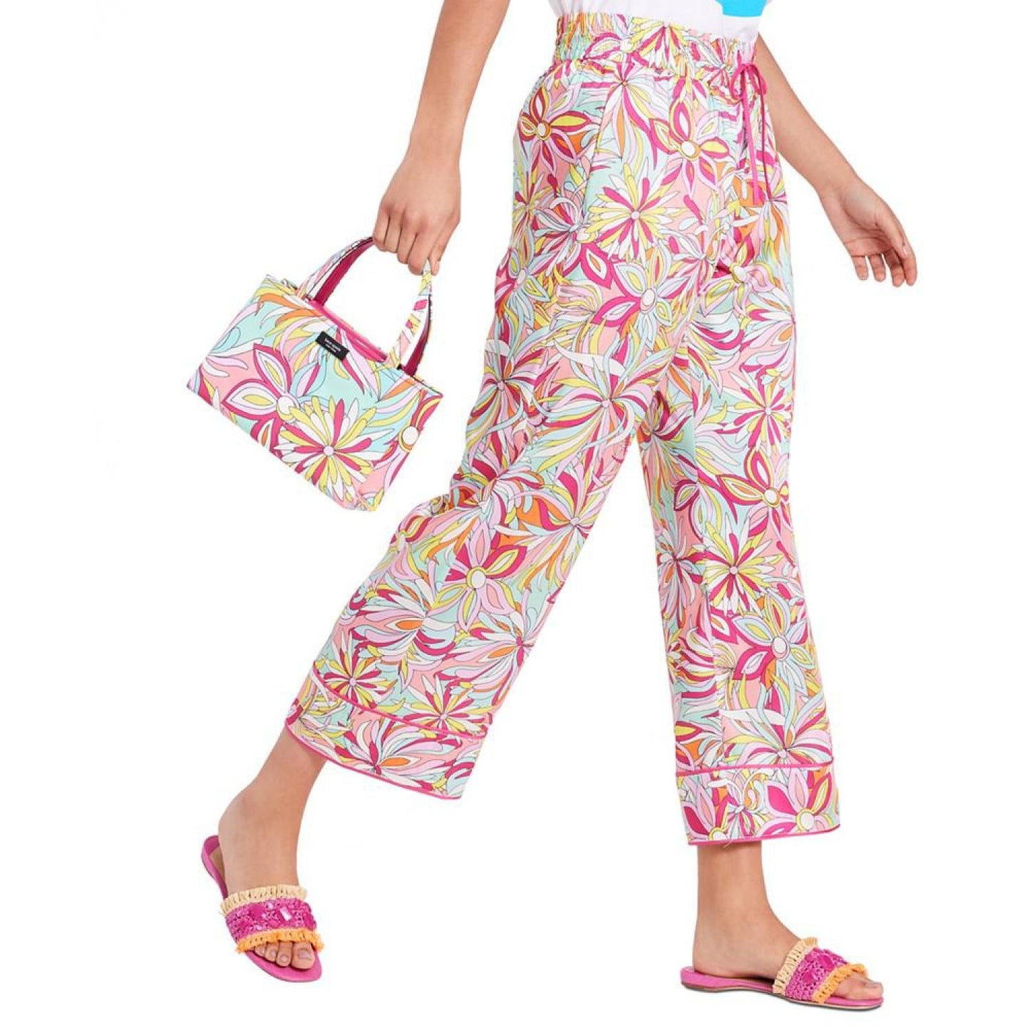 Sam Icon Anemone Floral Printed Fabric Small Tote