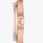 Oversized Lennox Pavé Rose Gold-Tone and Silicone Watch