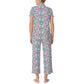 Modal Jersey Short Sleeve Notch Capris PJ Set