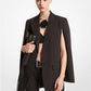 Wool Gabardine Cape Jacket