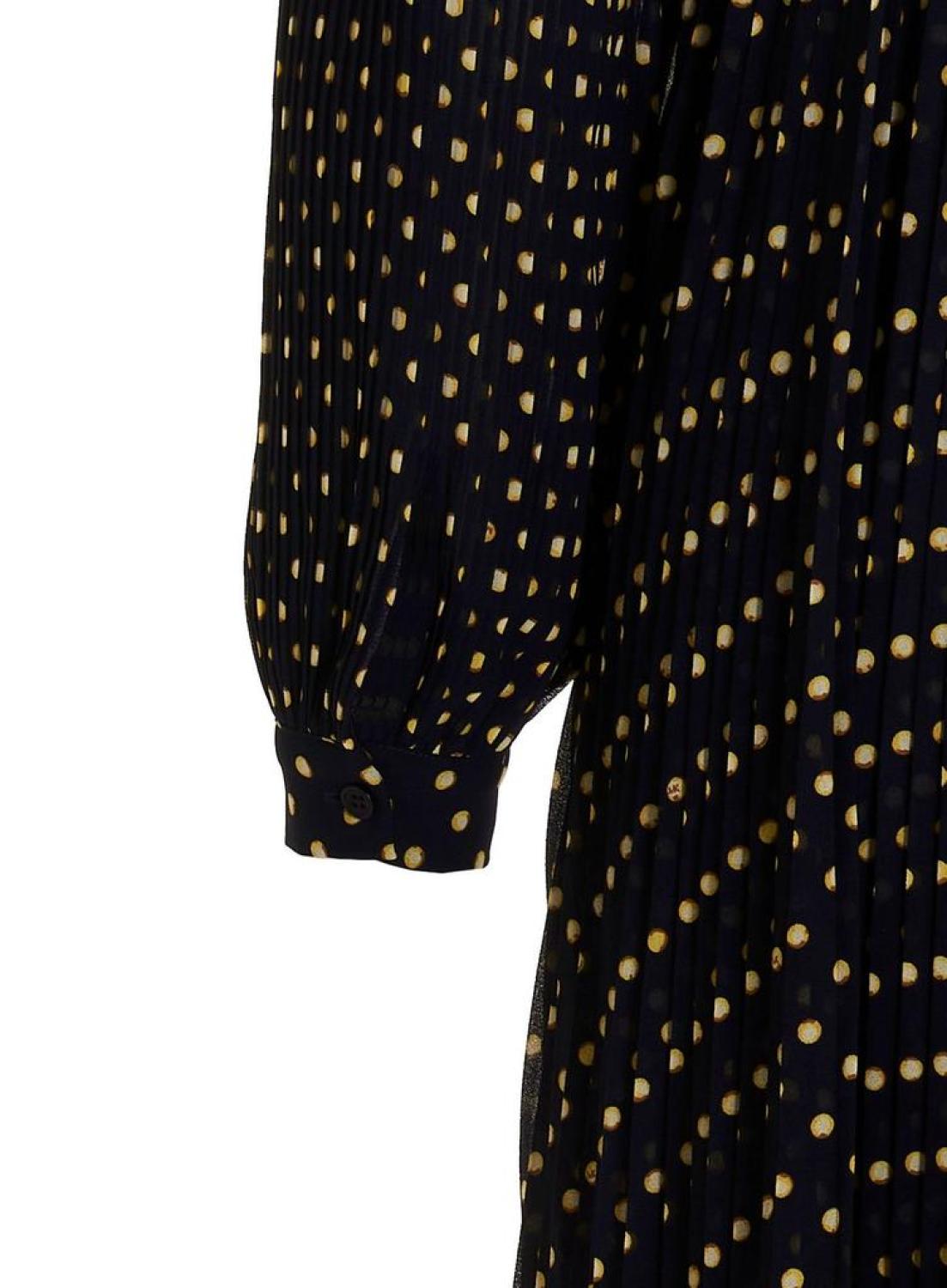 Michael Michael Kors Polka Dot Printed Long Sleeved Dress