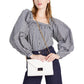 Anna Shiny Textured Leather Small Envelope Clutch