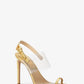 Catherine Metallic Python Embossed Leather Sandal