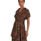 Paisley Belted Crepe Dress