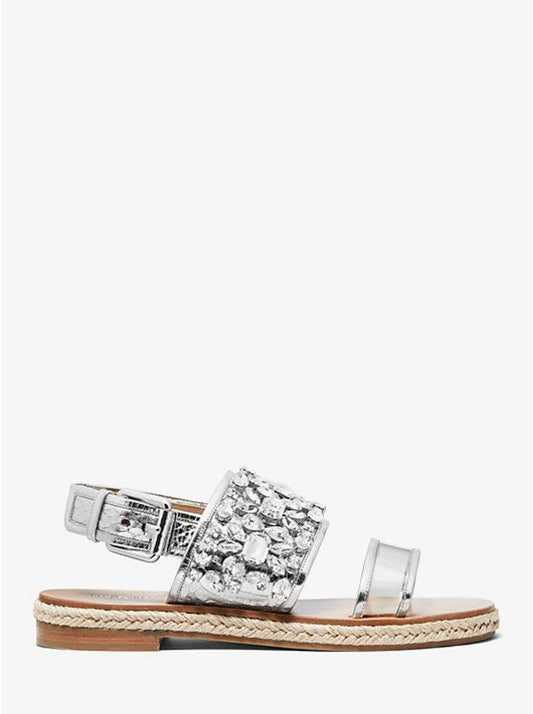 Lafayette Embellished Metallic Snakeskin Sandal