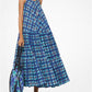 Painterly Madras Poplin Trapeze Dress