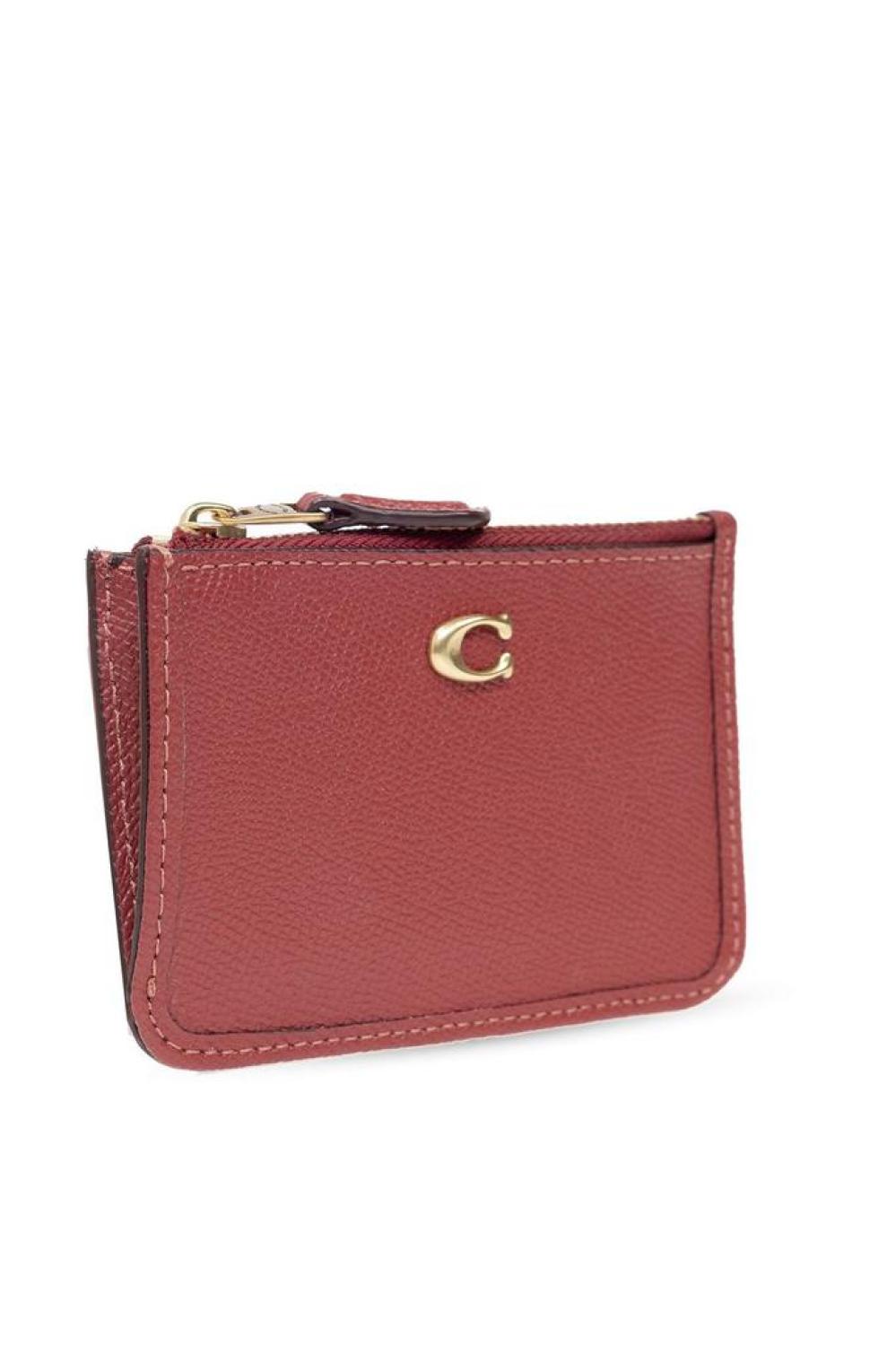 Coach Logo Plaque Zipped Card Case