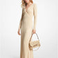 Metallic Stretch Knit Ring Maxi Dress