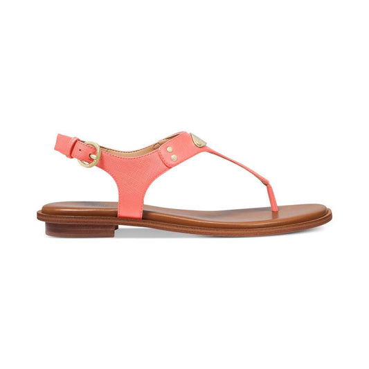 Women's MK Plate Flat Thong Sandals