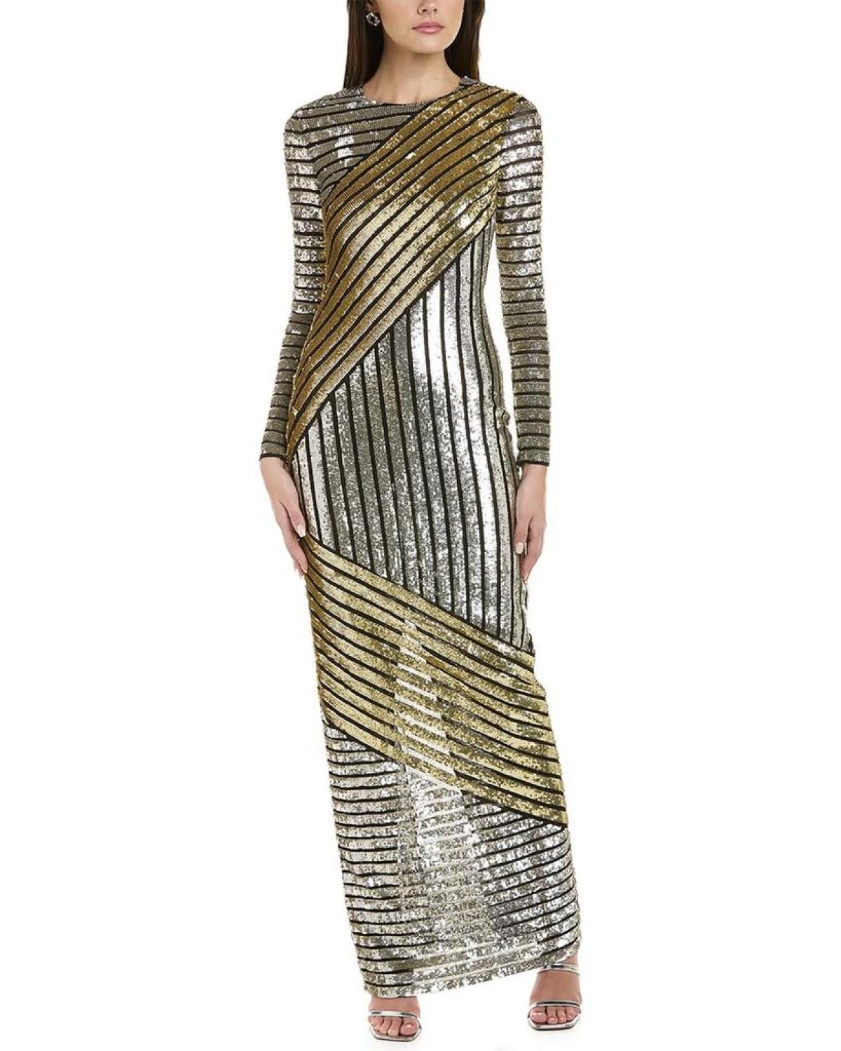 Michael Kors Tulle Embroidered Gown