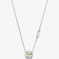 Precious Metal-Plated Sterling Silver Pavé Halo Necklace