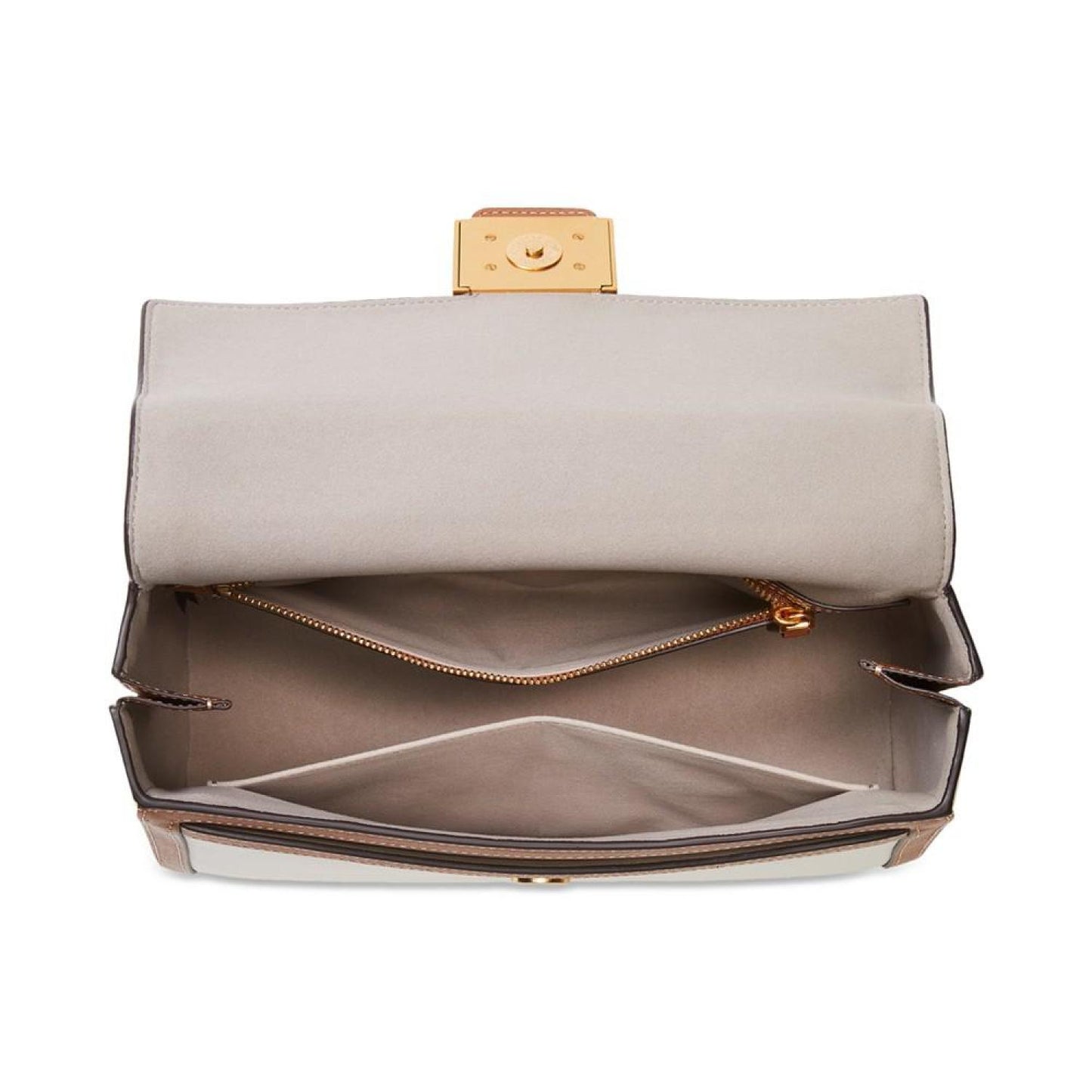 Katy Colorblocked Small Textured Leather Satchel