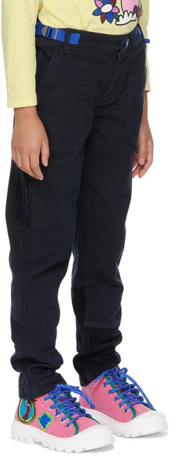 Kids Navy Paneled Cargo Pants