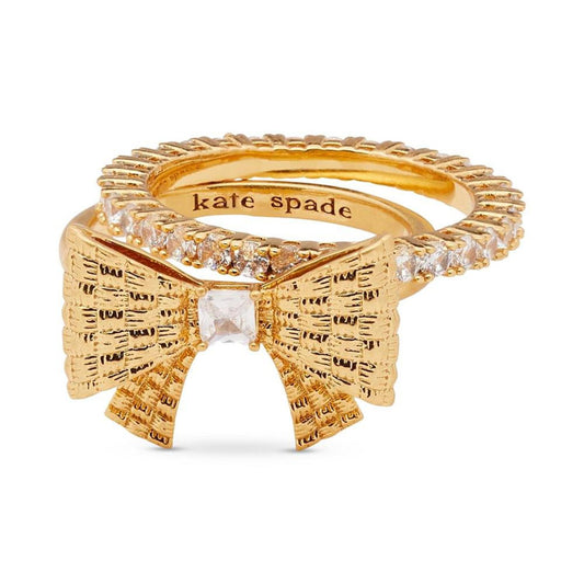 Gold-Tone 2-Pc. Set Cubic Zirconia Bow Stack Rings