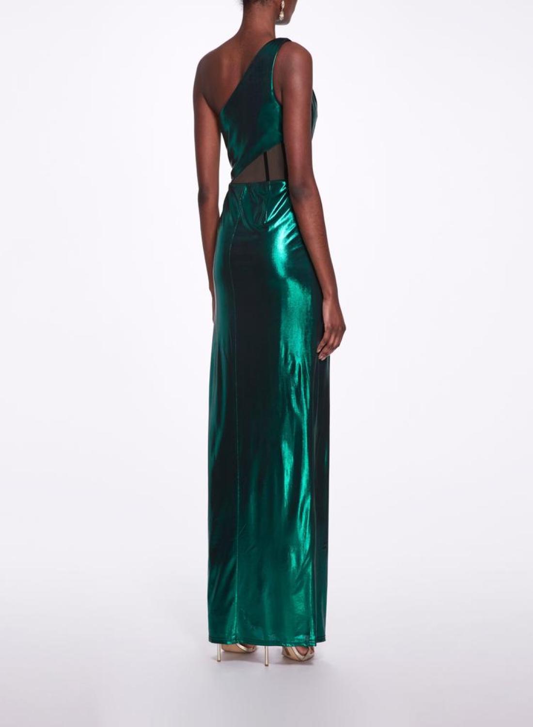 Side Cut-Out Foiled Gown
