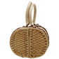 KATE SPADE brown bamboo rattan wicker metallic leather handle log bag