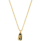 14K Gold Plated Tiger's Eye Dog Tag Necklace