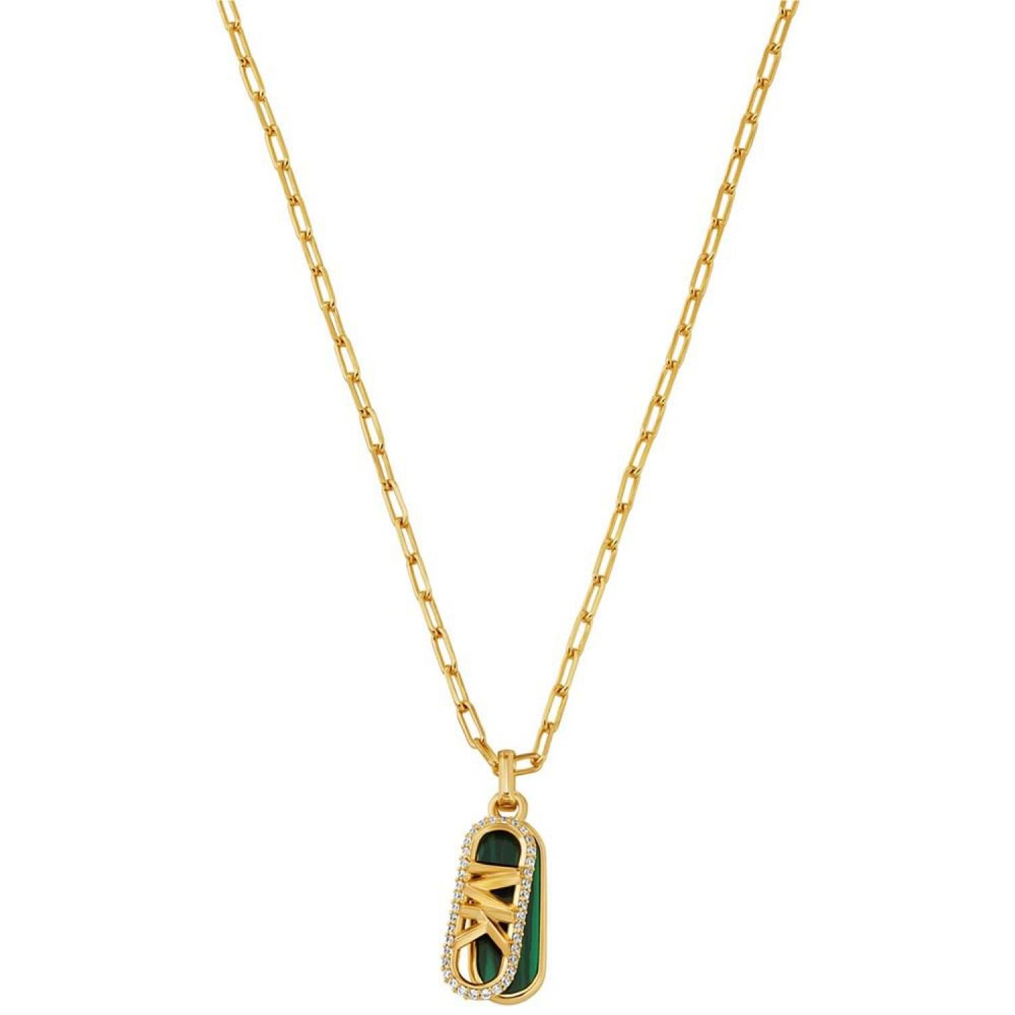 14K Gold Plated Tiger's Eye Dog Tag Necklace