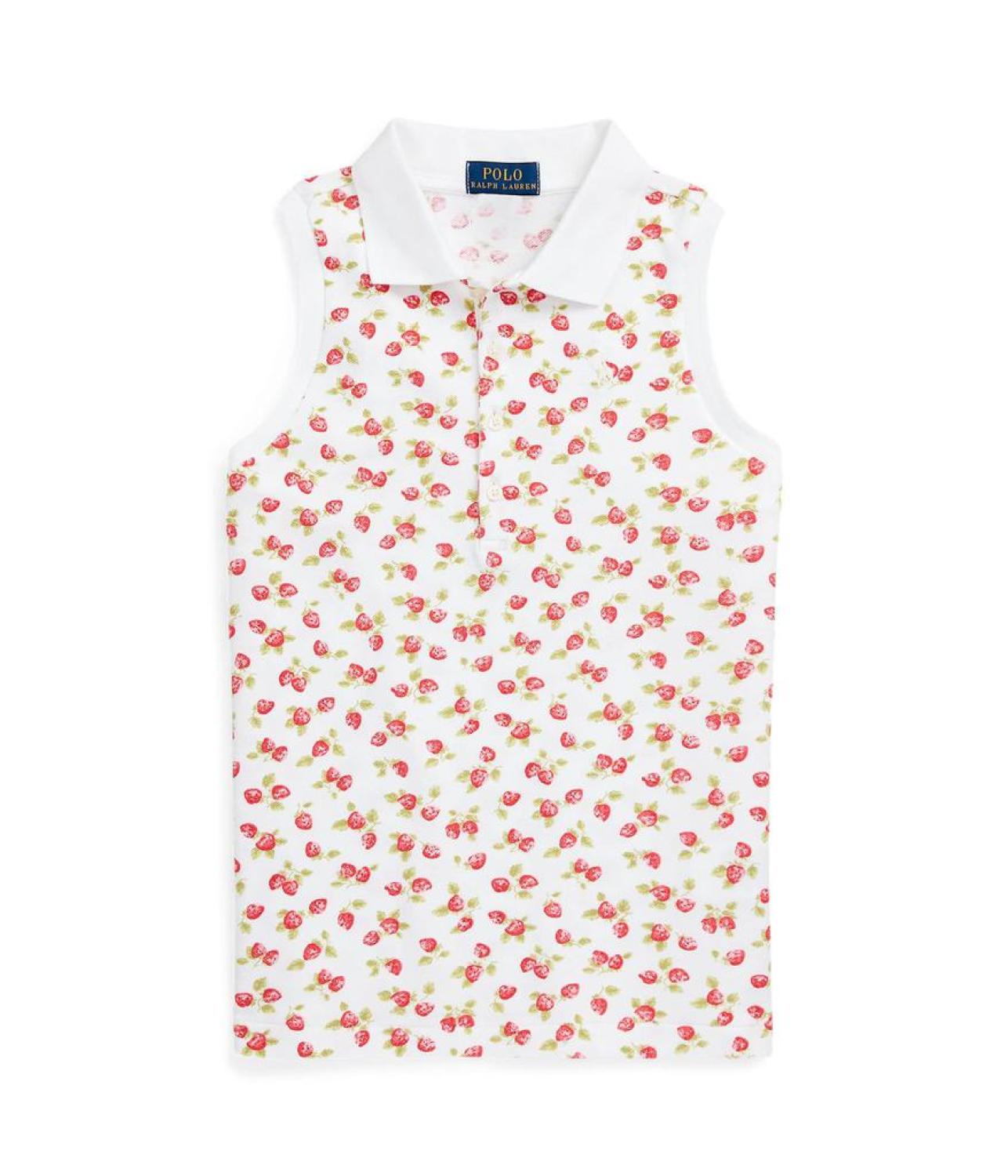 Strawberry Mesh Sleeveless Polo Shirt (Big Kids)