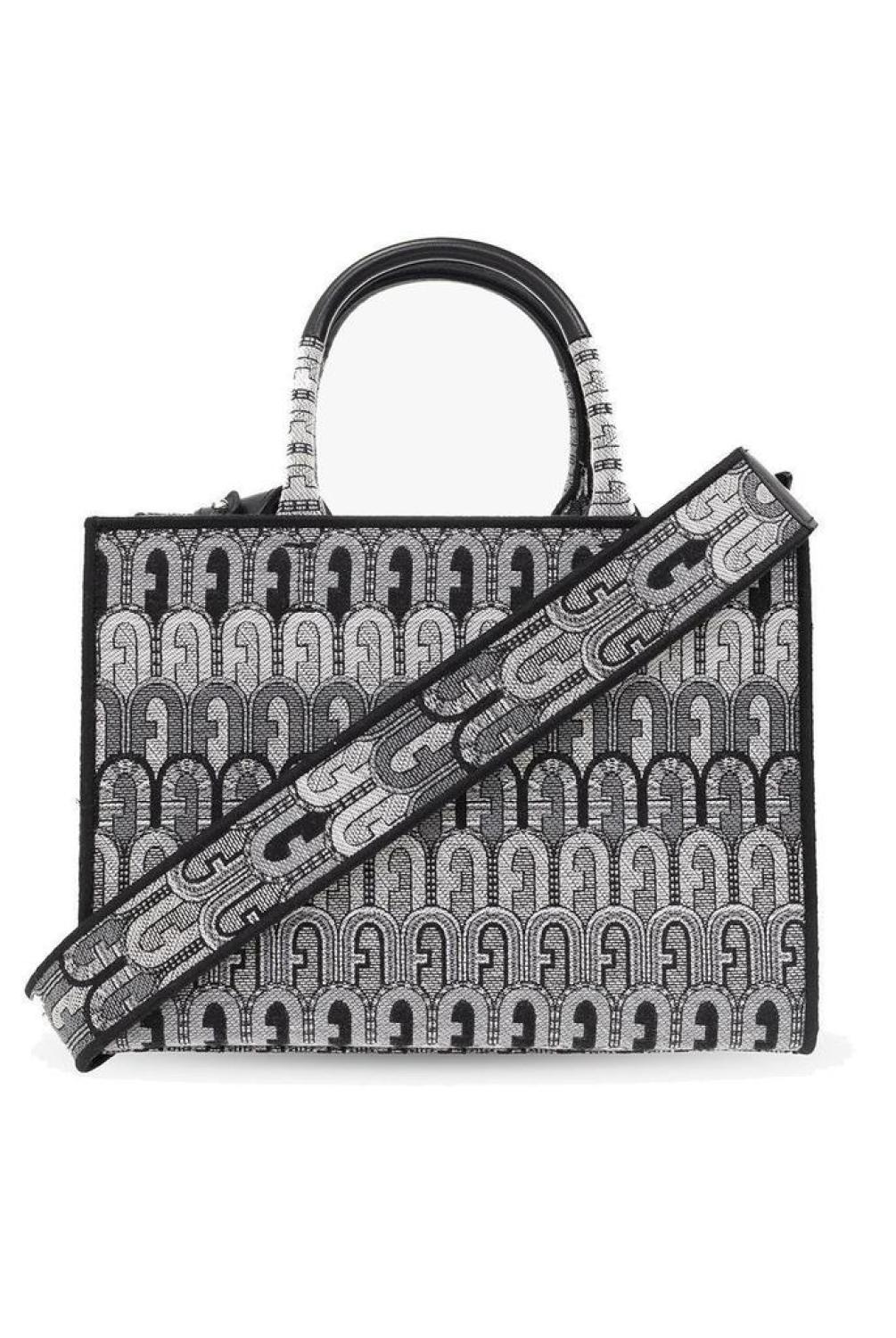 Furla Toni Antracite Jacquard Tote Bag