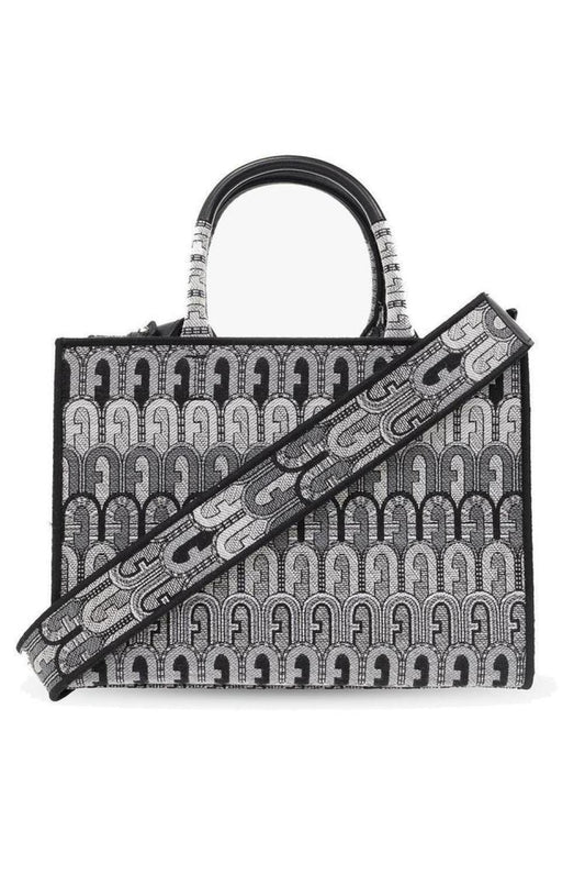 Furla Toni Antracite Jacquard Tote Bag