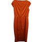 Max Mara Orange Cap Sleeve Belted Dress in Orange Cotton