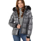 Short Puffer with Faux Fur Trim Hood Jacket M425739QZ