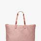 Jet Set Travel Large Signature Logo Print Woven Tote Bag