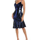 Marchesa Notte Midi Sequin Dress