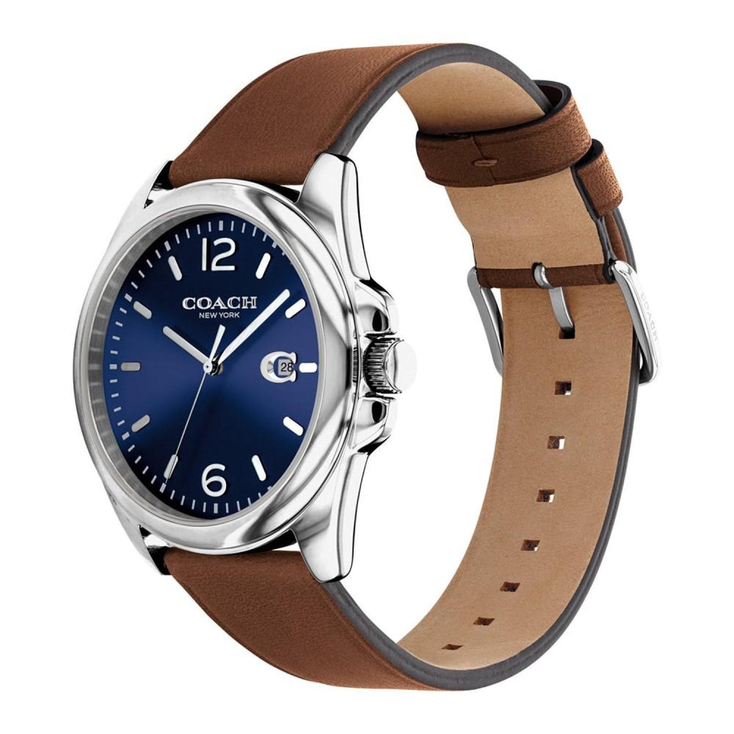 Men's Greyson Brown Leather Strap Watch 41mm