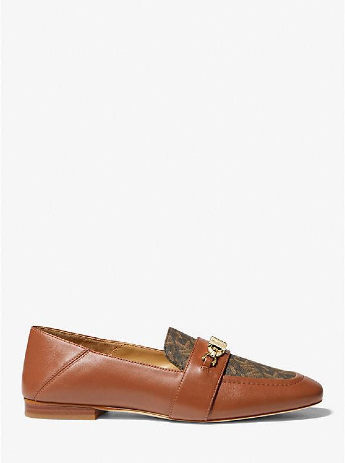 Tiffanie Leather and Empire Signature Logo Mule
