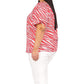 Plus Size Zebra Square Neck Top