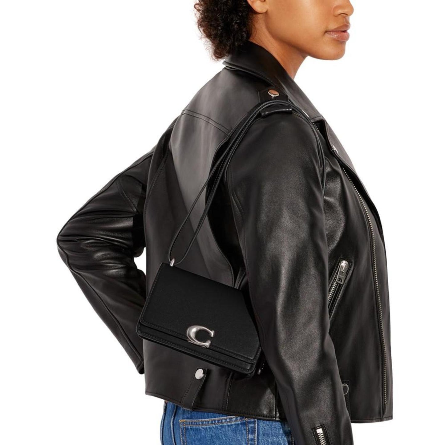 Luxe Refined Calf Leather Bandit Crossbody Bag