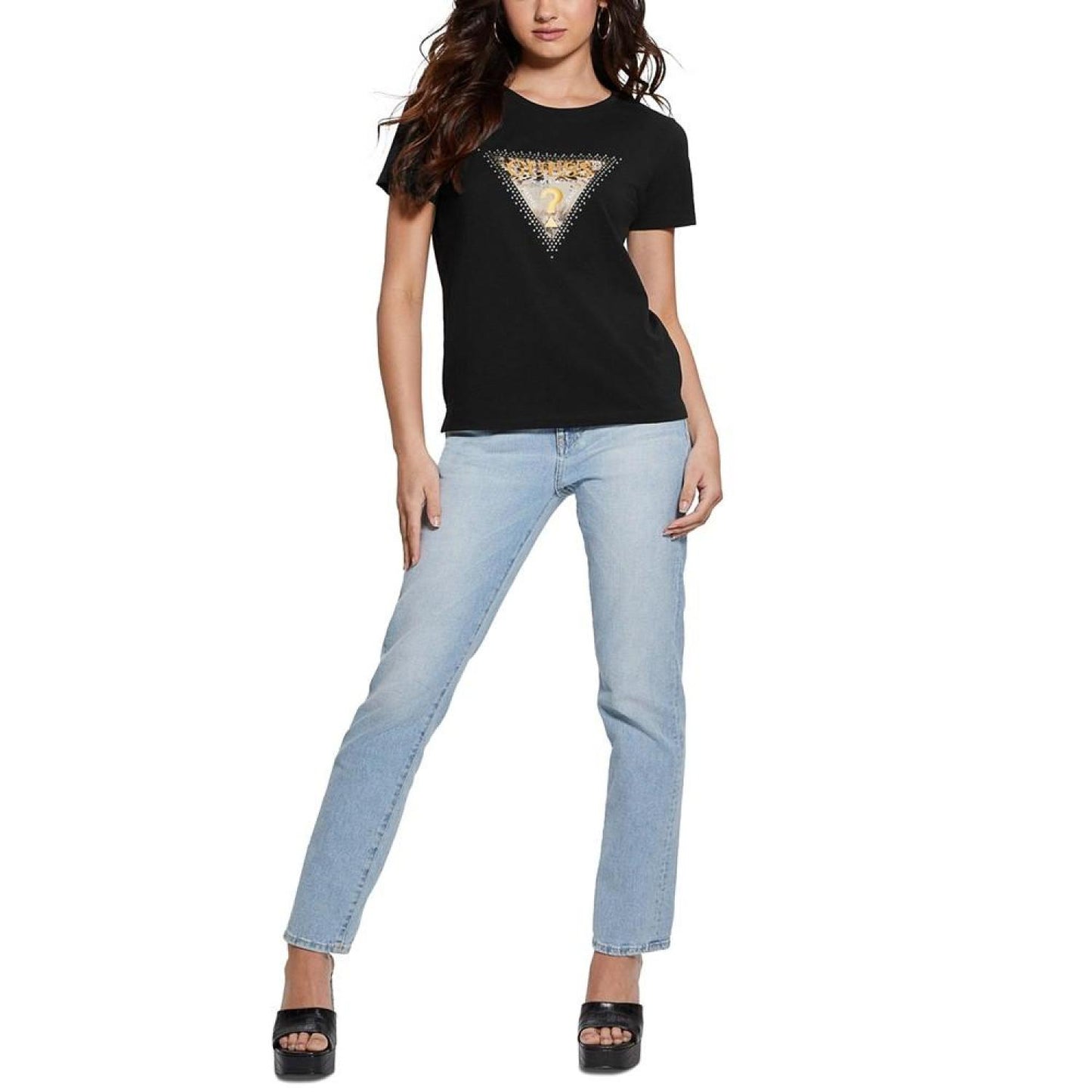 Women's Cotton Studded Logo T-Shirt