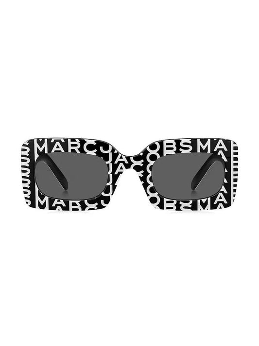 50MM Rectangle Logo Sunglasses