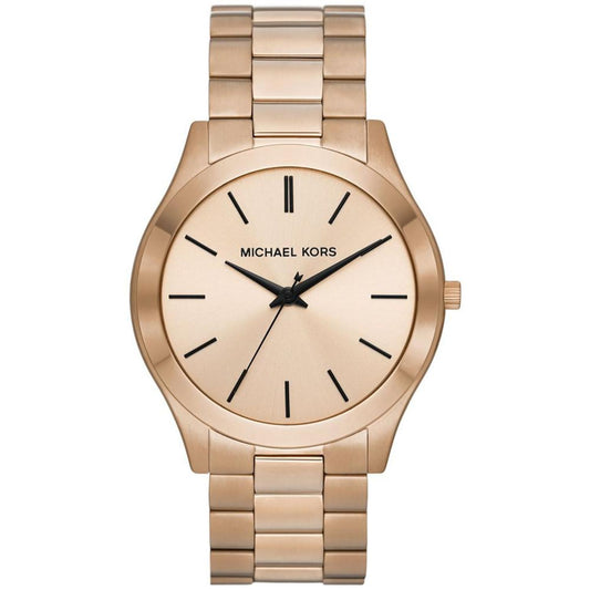 Men's Slim Runway Quartz Three-Hand Beige Gold-Tone Stainless Steel Watch 44mm