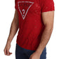 Guess  Cotton Logo Print Men Casual Top Perforated Men's T-shirt