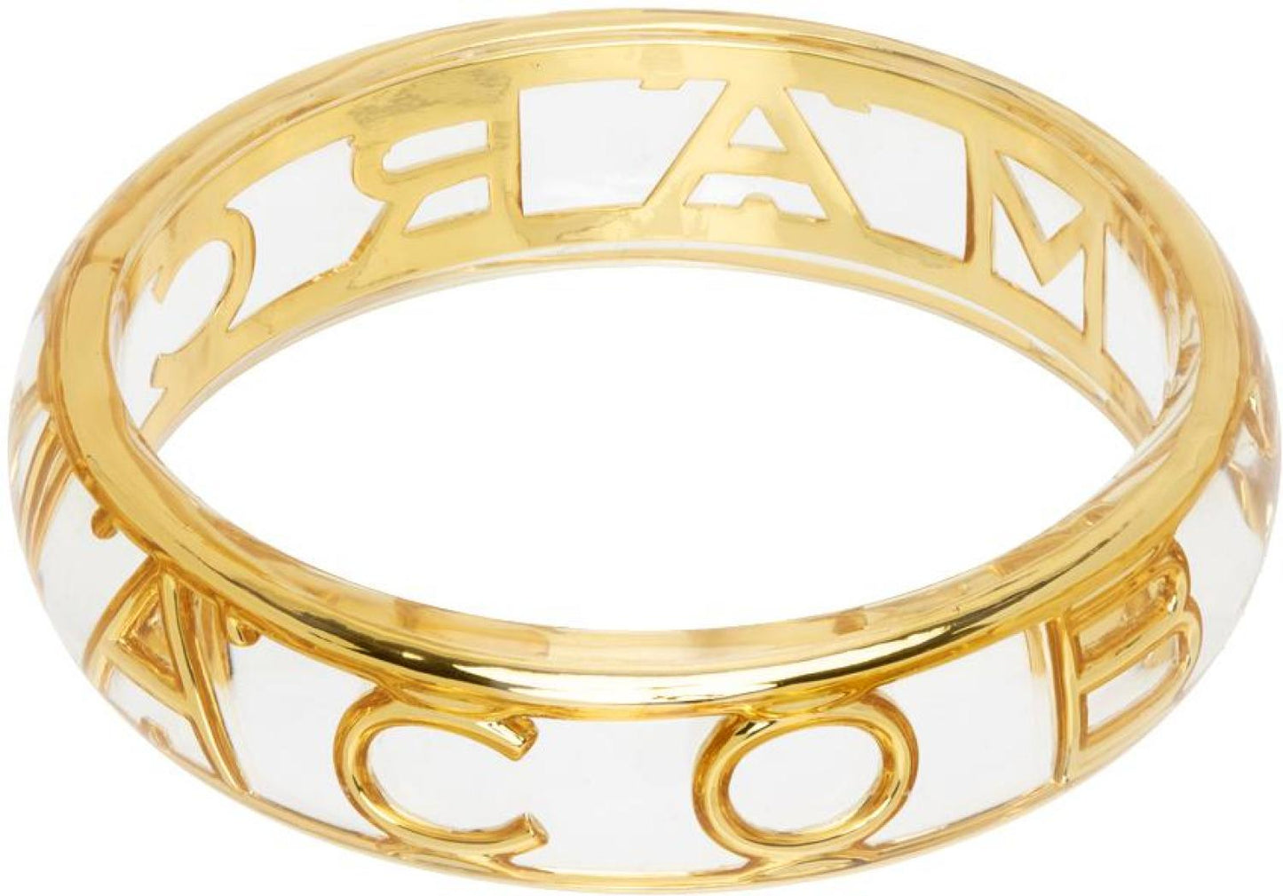 Transparent & Gold Monogram Cuff Bracelet