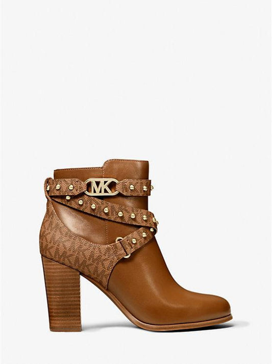 Kincaid Faux Leather and Studded Logo Ankle Boot