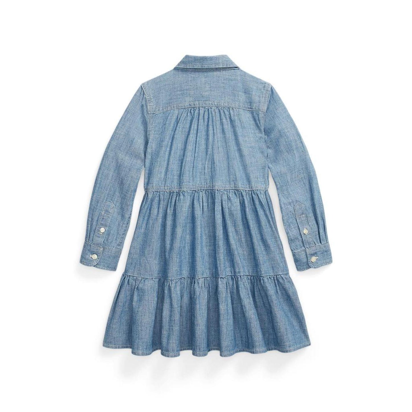 Tiered Chambray Shirtdress (Little Kids)
