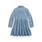 Tiered Chambray Shirtdress (Little Kids)
