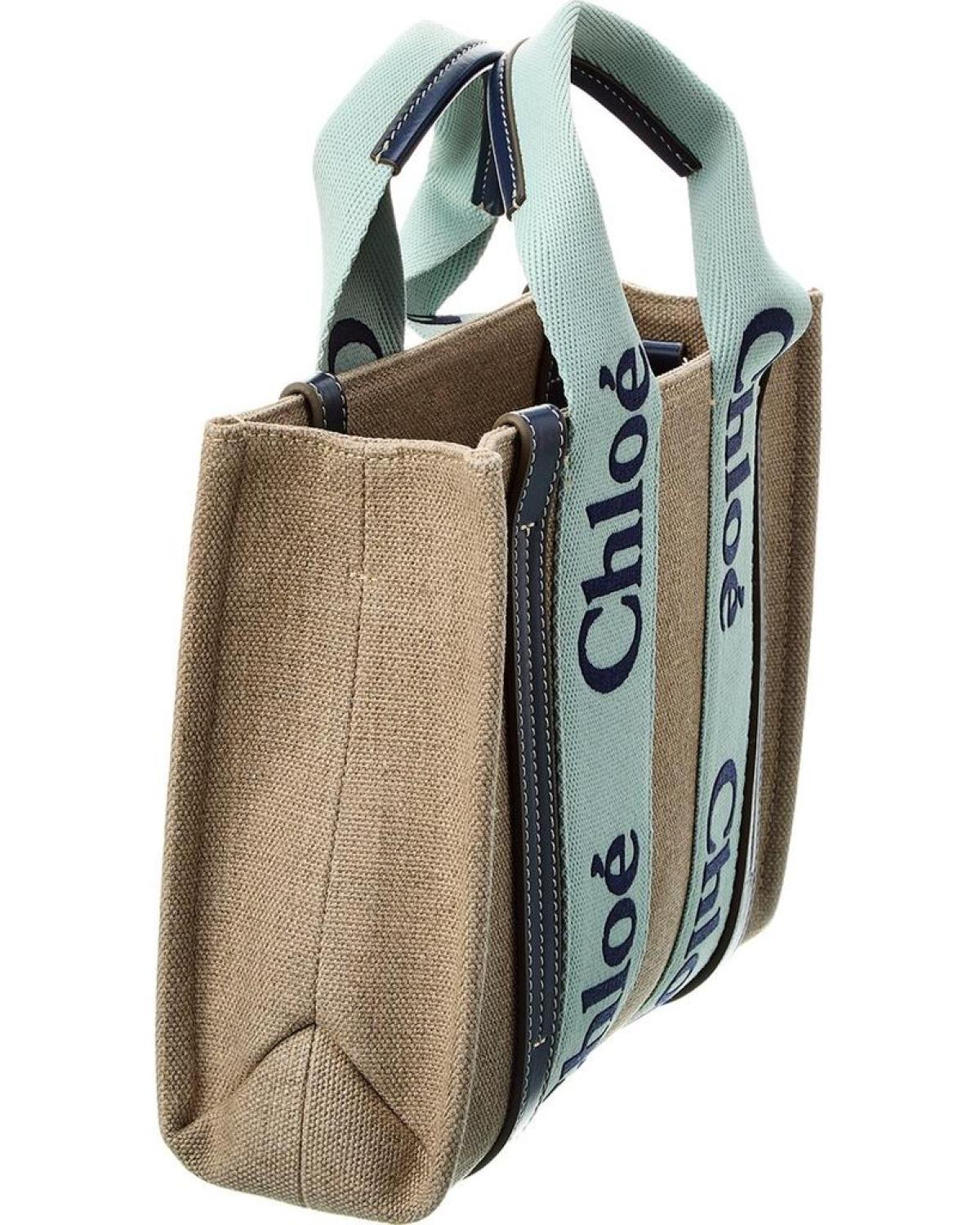 Chloé Woody Small Canvas & Leather Tote