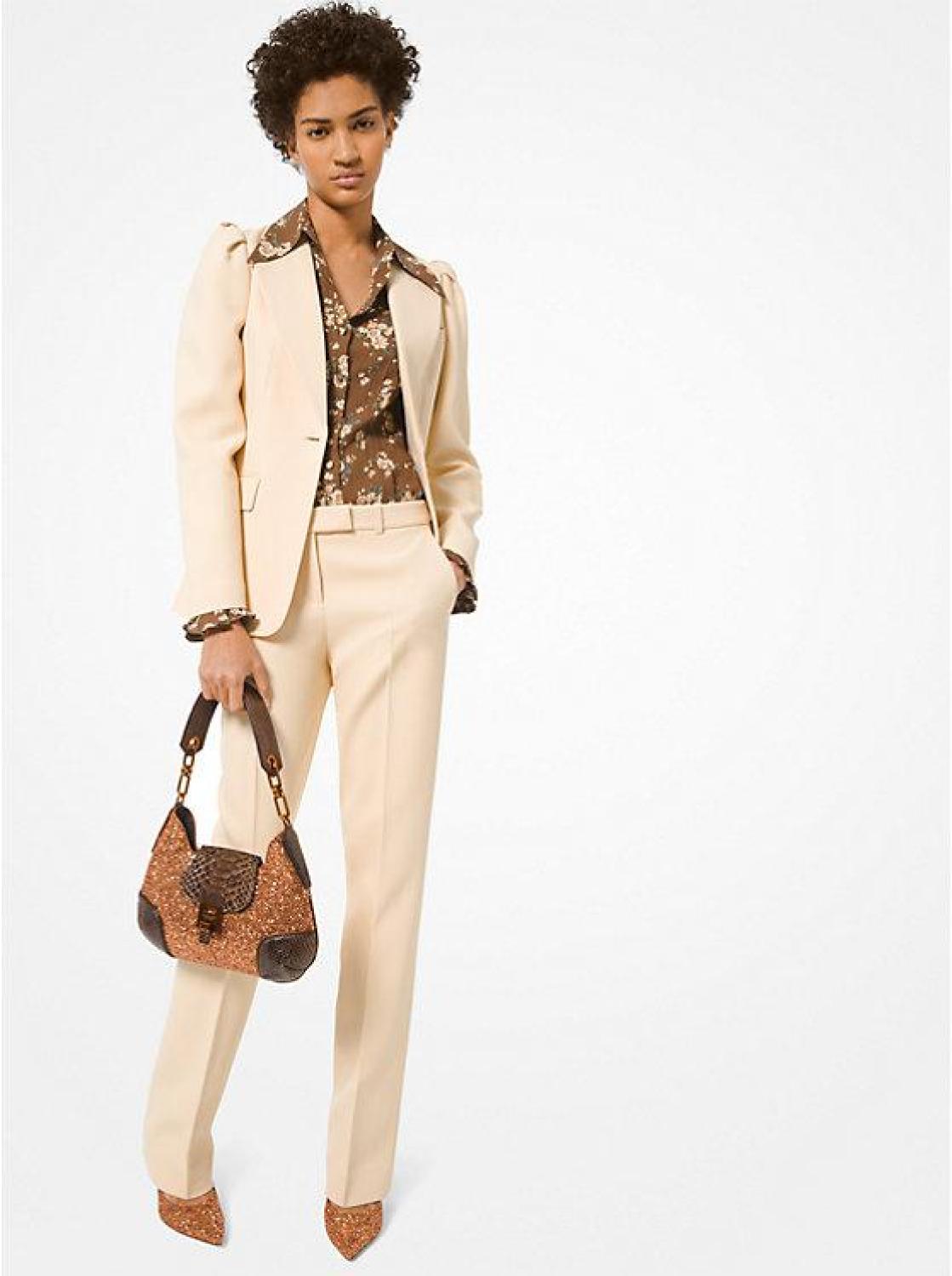 Double Crepe-Sablé Straight-Leg Trousers